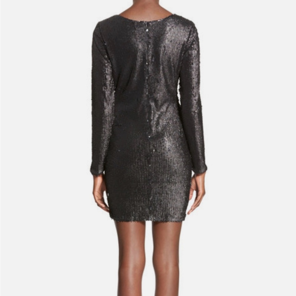Soloiste (Bloomingdale’s) Black Sequin Long Sleeve Dress - Medium